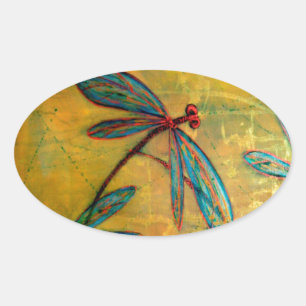 Dragonfly Haze Ovaler Aufkleber