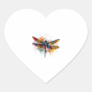 Dragonfly Herz-Aufkleber