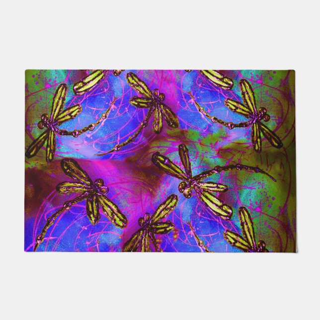 Dragonfly Hippy Flit Fußmatte (Vorderseite)