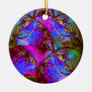 Dragonfly Hippy Flit Keramik Ornament