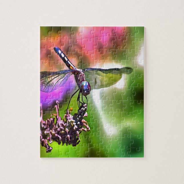 Dragonfly in grüner und blauer realistischer Maler (Vertikal)