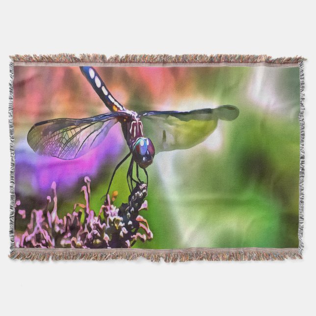 Dragonfly in grüner und blauer realistischer Maler Decke (Vorderseite)