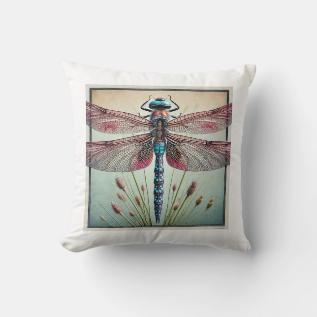 Dragonfly in Natural Harmony 010924IREF231 - Water Kissen (Vorderseite)