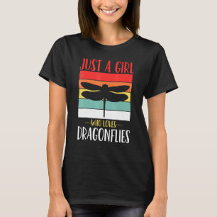 Dragonfly Just A Girl, die Dragonflies Retro Liebe T-Shirt