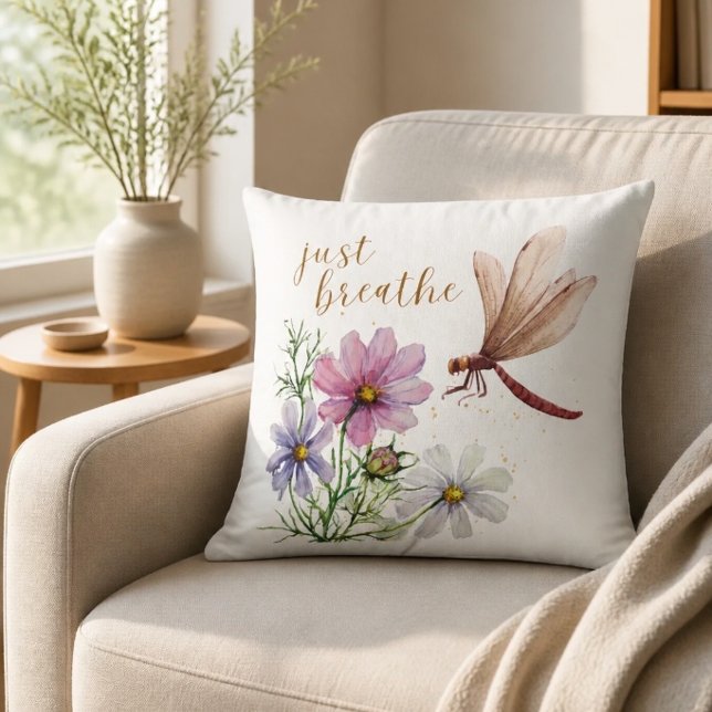 Dragonfly | Juste Respirer Coussin (Créateur téléchargé)