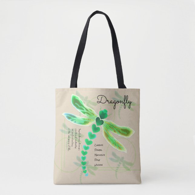 Dragonfly | Khaki Tote Bag Tasche (Vorderseite)
