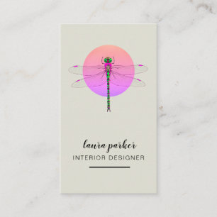 Dragonfly kreativer Designer Natur pink Visitenkarte