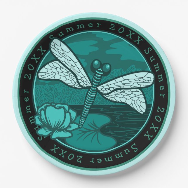 Dragonfly Lake Life Pappteller (Vorderseite)