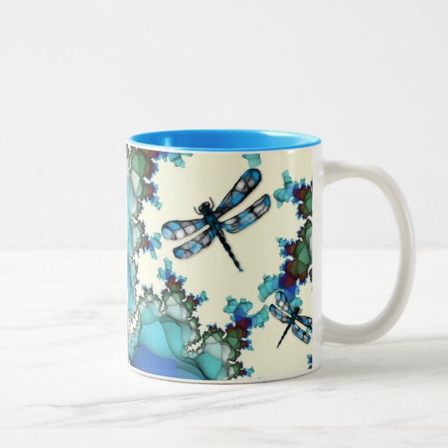 Dragonfly Land-Tasse Zweifarbige Tasse (Rechts)