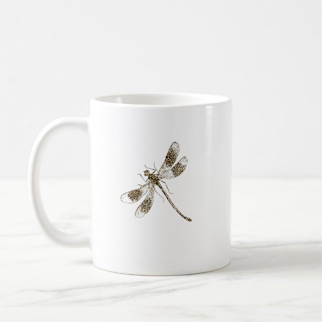 Dragonfly Leopard Print Swarm Nymph Animal Lover W Kaffeetasse (Links)