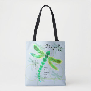 Dragonfly   Light Blue Tote Bag Tasche