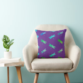 Dragonfly Lila Bright Kids Room Kissen