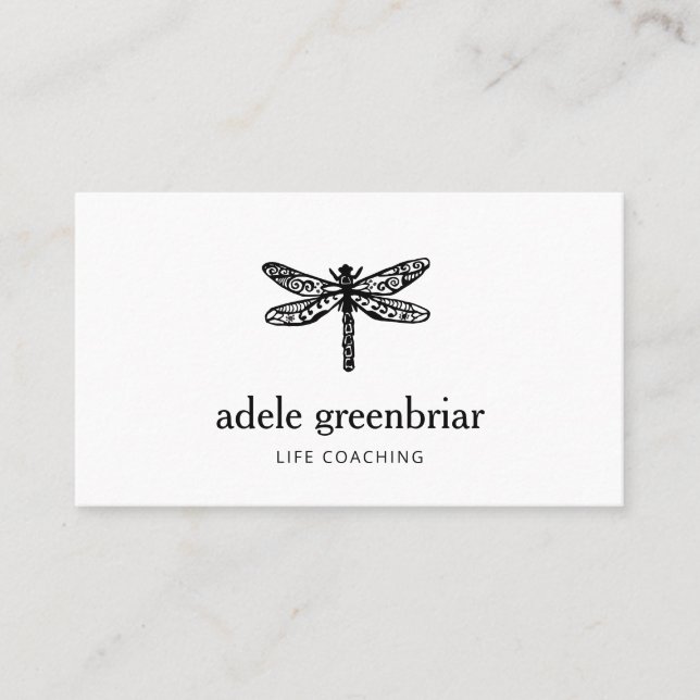 Dragonfly-Logo Holistische Wellness Visitenkarte (Vorderseite)