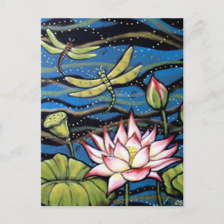 DRAGONFLY LOTUS POSTKARTE
