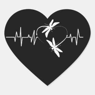 Dragonfly Lover Geschenk Funny Dragonfly Herzsch Herz-Aufkleber