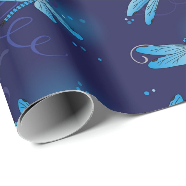 Dragonfly Lover Nature Themed Dragonflies Print Geschenkpapier (Rolleneckpunkt)