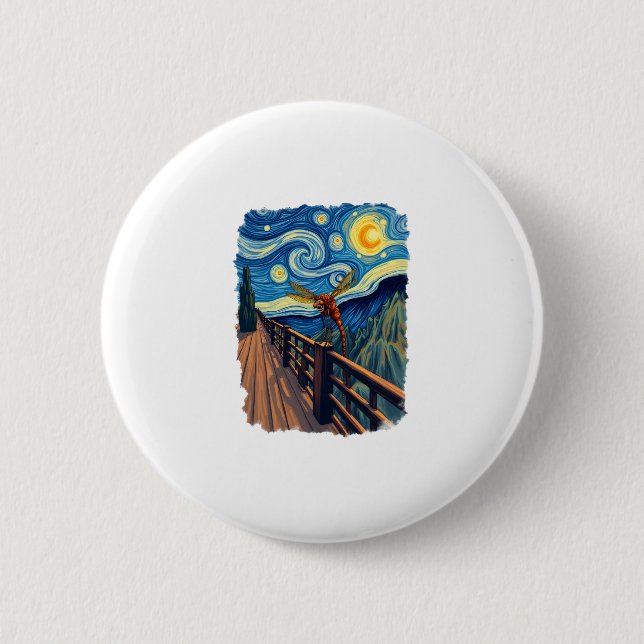 Dragonfly Lovers Artistic Dragonfly Button (Vorderseite)