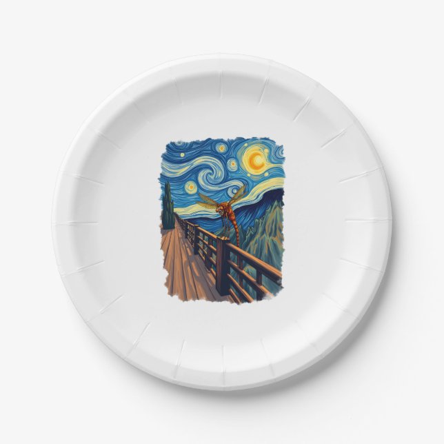 Dragonfly Lovers Artistic Dragonfly Pappteller (Vorderseite)