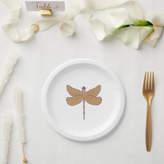 Dragonfly Malerei Illustration Art Pappteller (Hochzeit)