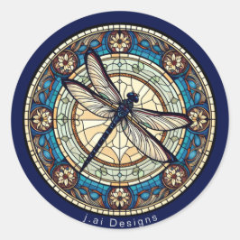 Dragonfly Medallion Runder Aufkleber