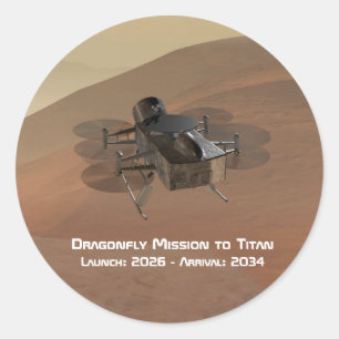Dragonfly-Mission nach Titan Runder Aufkleber