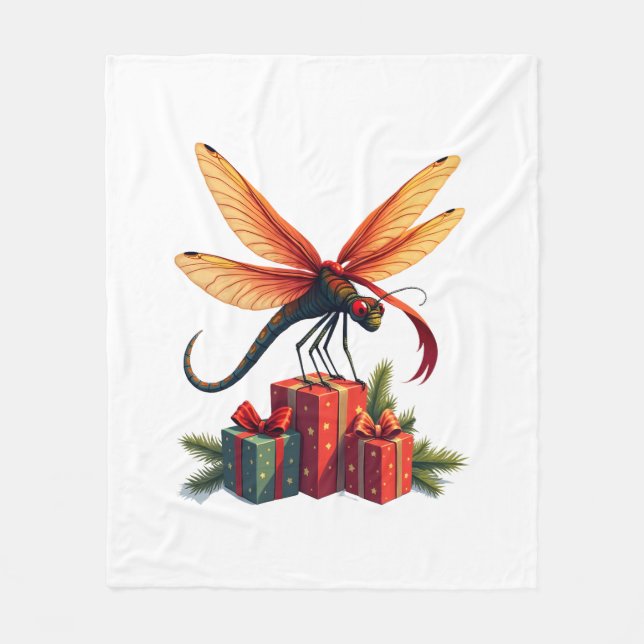 Dragonfly mit Geschenkklatsche Fleecedecke (Vorderseite)