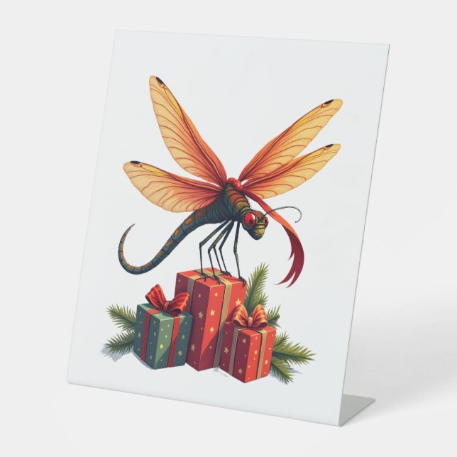 Dragonfly mit Geschenkklatsche Sockelschild (Vorderseite)