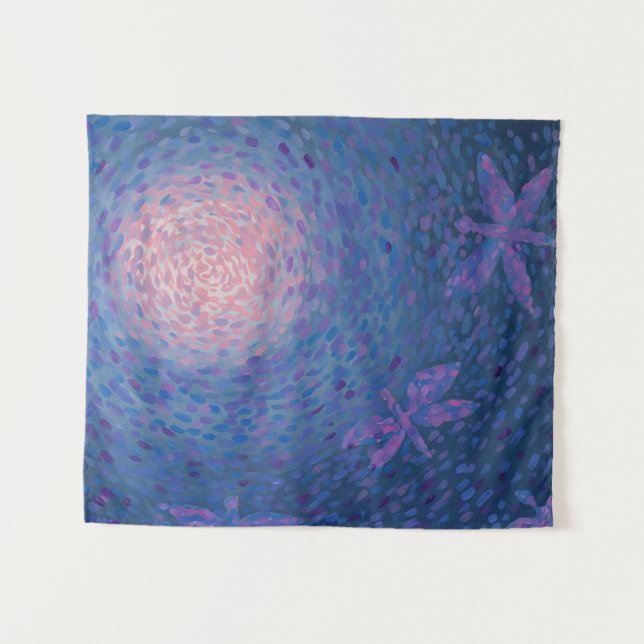 Dragonfly Moon Wandteppich (Vorderseite (Horizontal))