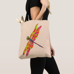 Dragonfly-Neon-Aquarellbild Tasche