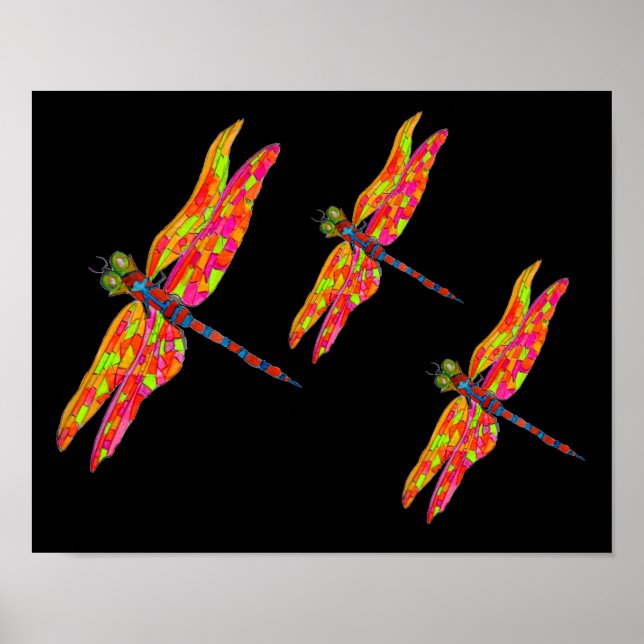 Dragonfly Neonroom Art Poster (Vorne)