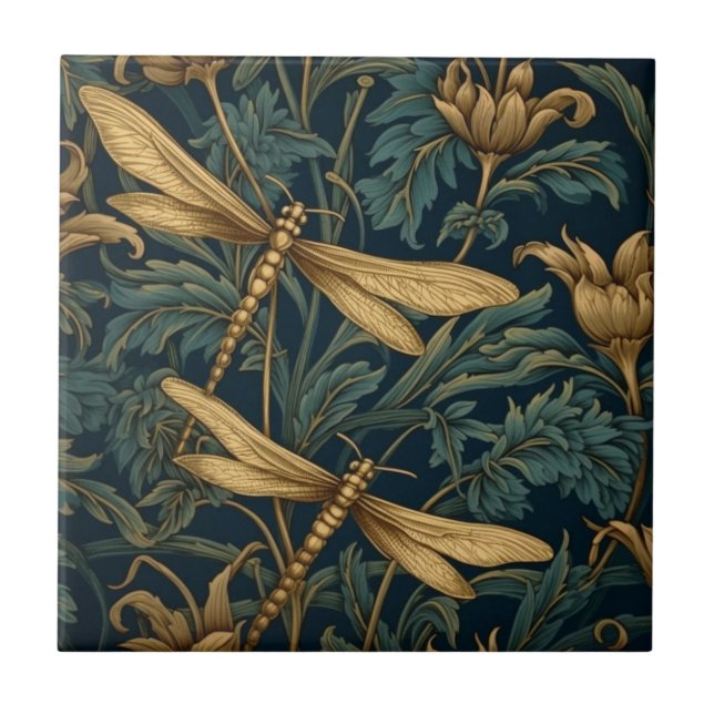 Dragonfly Nocturne Fliese (Vorderseite)