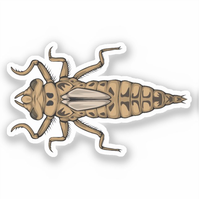 Dragonfly Nymph Vektorgrafik Aufkleber (Vorderseite)
