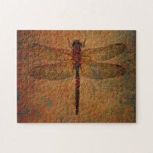 Dragonfly on Distressed Arrière - plan Puzzle