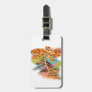 Dragonfly Orange Splash Gepäckanhänger