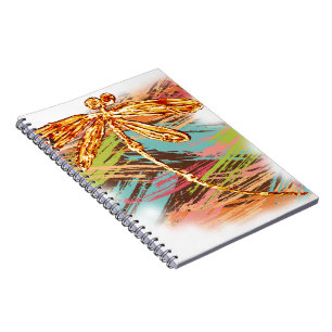 Dragonfly Orange Splash Notizblock