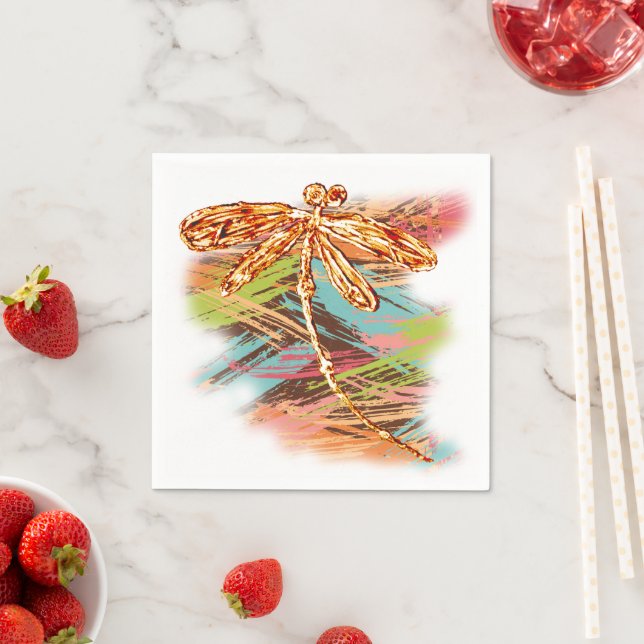 Dragonfly Orange Splash Serviette (Beispiel)