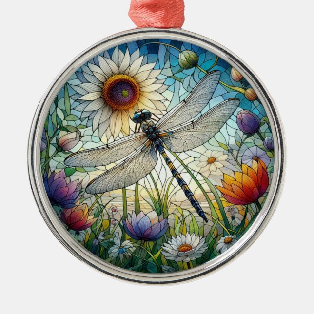 Dragonfly-Ornament Ornament Aus Metall (Vorne)