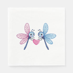 Dragonfly-Paar Liebe in Liebe Serviette