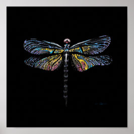 Dragonfly Pen Zeichnend Poster