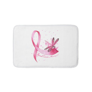 Dragonfly Pink Ribbon Brustkrebs Bewusstsein Badematte