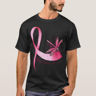 Dragonfly Pink Ribbon Brustkrebs Bewusstsein T-Shirt