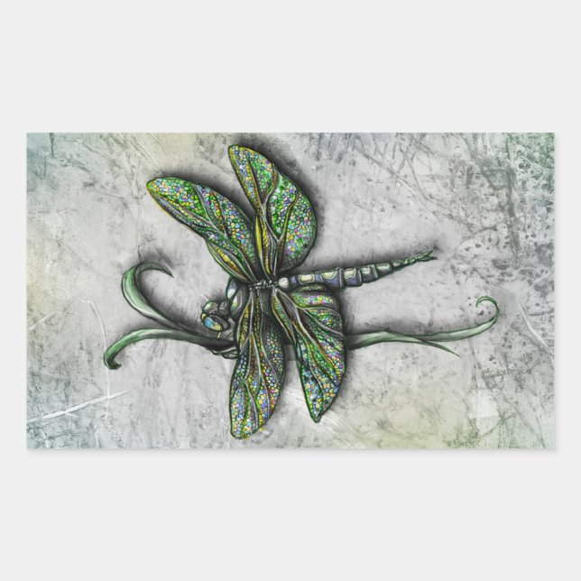 DragonFly Rechteckiger Aufkleber (Vorderseite)