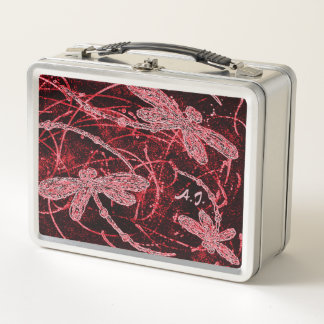 Dragonfly Red Haze Metall Brotdose