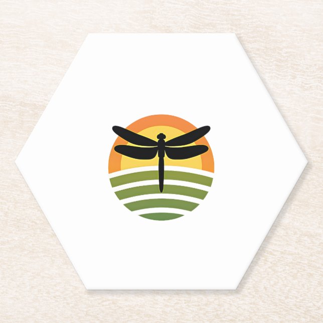 Dragonfly Retro (1) Untersetzer (Vorderseite)