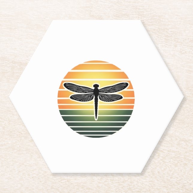Dragonfly Retro (3) Untersetzer (Vorderseite)