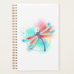 Dragonfly rouge sur l'arrière - plan aquarelle
