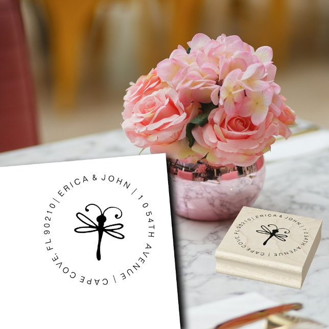 Dragonfly-Rücksendeadresse Gummistempel (Von Creator hochgeladen)