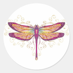 Dragonfly Runder Aufkleber