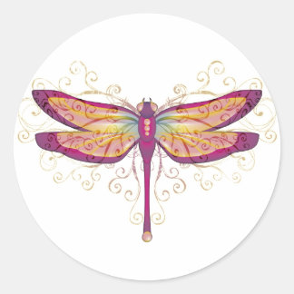 Dragonfly Runder Aufkleber