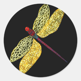 Dragonfly Runder Aufkleber